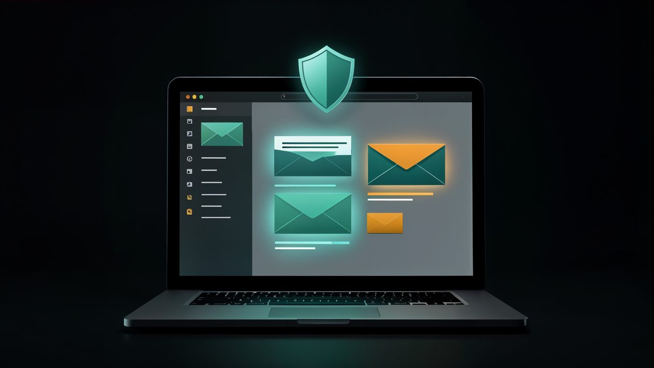 A clean organized email inbox concept